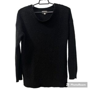 Riah Fashion Womens Black Crewneck Pullover Tunic Knit Sweater Size XL